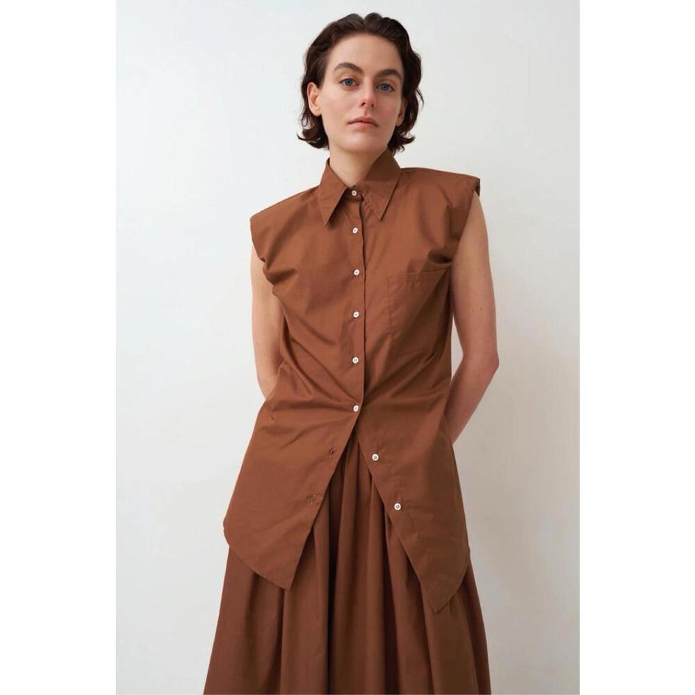 Women’s‎ RIKA STUDIOS Julie Open Back Shirt - Jungle Button Down Brown